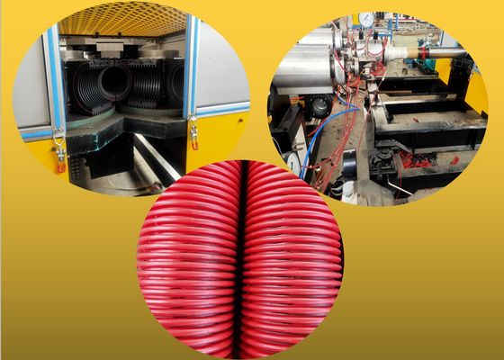 PVC HDPE PP Çift Duvar Spiral Oluklu Boru Ekstruder
