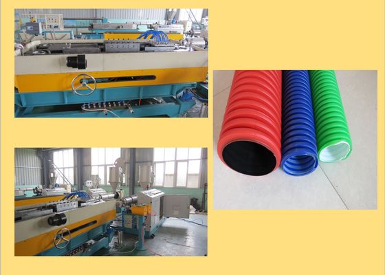 Çift Duvar PVC 750kg / H Oluklu Kanalizasyon Boru Ekstruder