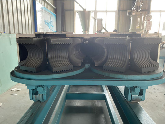 160mm PVC Tek Duvar Oluklu Boru Ekstrüzyon Hattı Çift Vidalı 6m/Dk